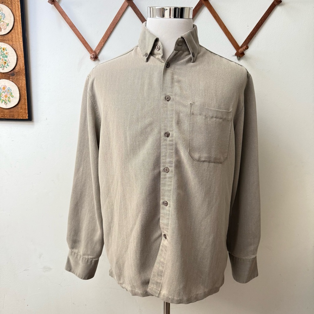 Dunnes Stores Taupe Oxford Button Down Shirt